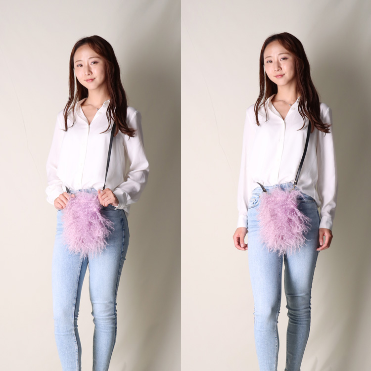  チベットラム ファー スマホポシェット ビビッドカラー レディース