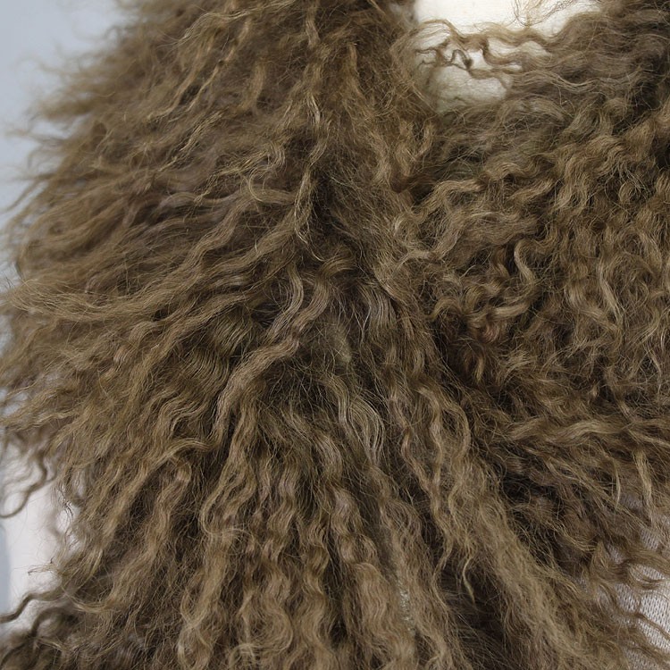 媚びない甘さ☆ラベンダーチベットラムファーロングマフラーポケット付ファーストール 媚びない甘さ☆ラベンダーチベットラムファーロングマフラーポケット付