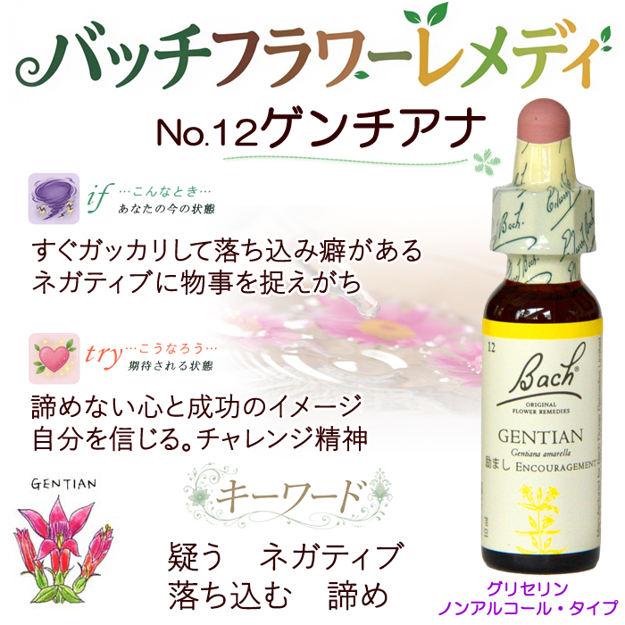 バッチフラワーレメディ 12ゲンチアナ ノンアルコープタイプ 10ml