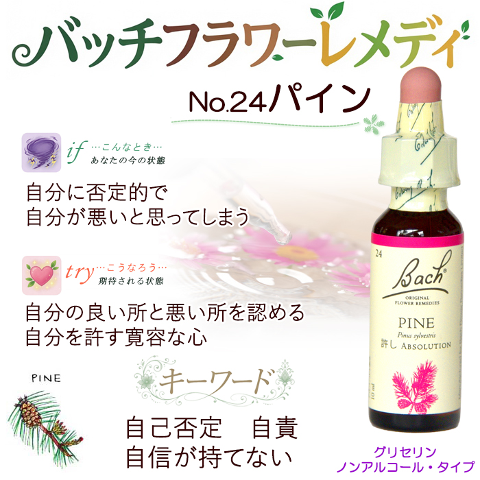 バッチフラワーレメディ 24パイン ノンアルコープタイプ 10ml
