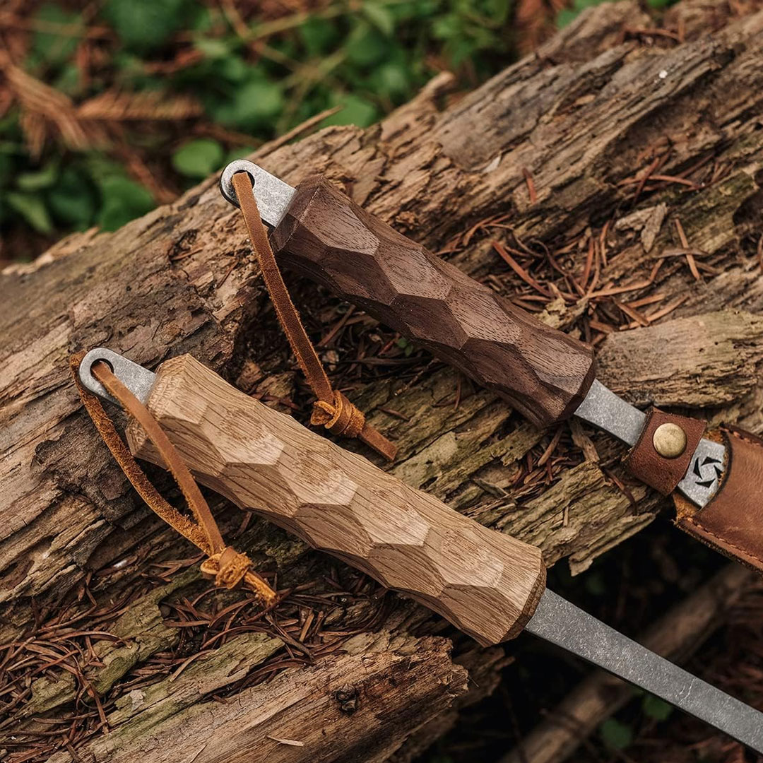 ThousWinds バーベキュー串 BBQフォーク キャンプ チタン カービング