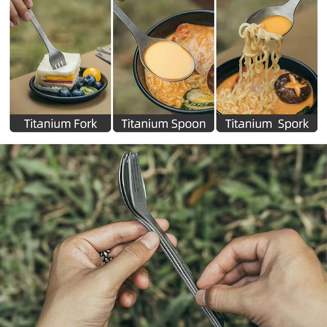 ThousWinds カトラリーセット キャンプ チタン製カトラリー 【 チタン