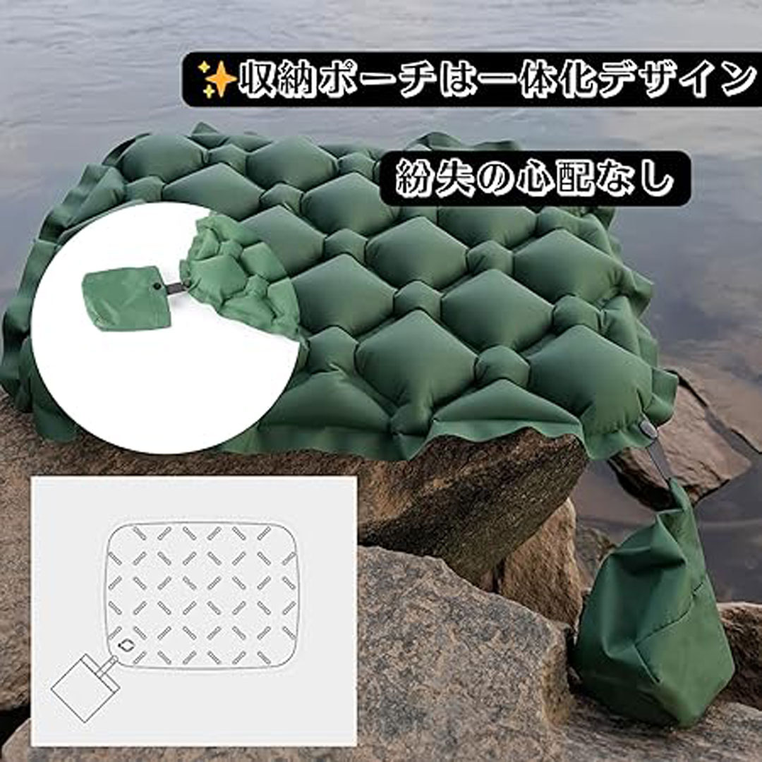 ポータブルクッション 折りたたみ座布団 エアークッション5cm厚 マット 折りたたみシート エアー 座布団 軽量 コンパクト キャンプマット 関連画像3