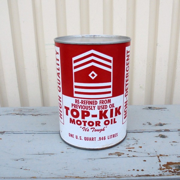 USED オイル缶 貯金箱 レッド BANK コインバンク オイル缶形貯金