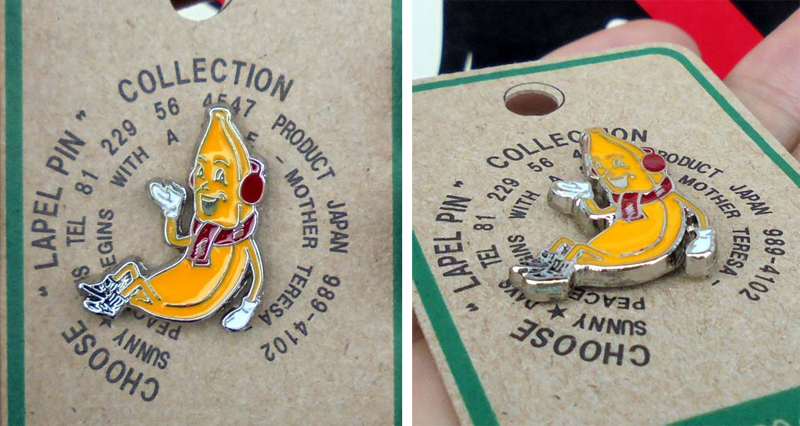 レターパックプラス対応 ラベルピン シャベル バナナ Thank you アイス