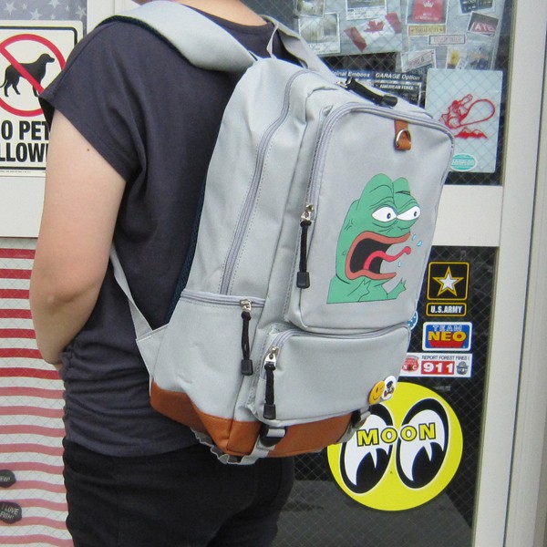 カエルのペペ バックパック グレー Pepe the Frog カエルのpepe