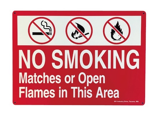 US セキュリティサイン NO SMOKING 禁煙看板 禁煙 火に注意 火気厳禁