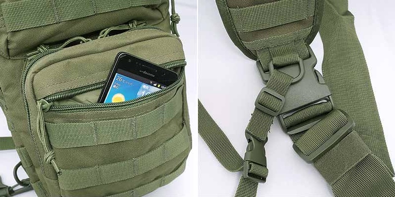 MOLLEシステム対応 B-55 スカウトバッグ オリーブ カーキ ワン