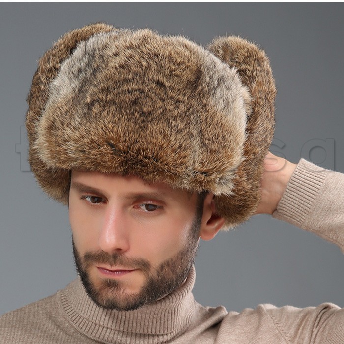 毛皮帽子 ロシア帽 メンズ フライトキャップ パイロット ウサギファー 防寒 18秋冬 あったか 耳あて付き 大きいサイズ 厚手 アウトドア おしゃれ 送料無料 01hgha247 Hermosa 通販 Yahoo ショッピング