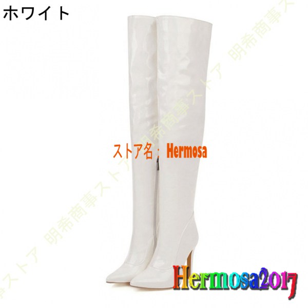 SALE】 プラチナドゥ ブーツ ニーハイブーツ ピンヒール 12cm