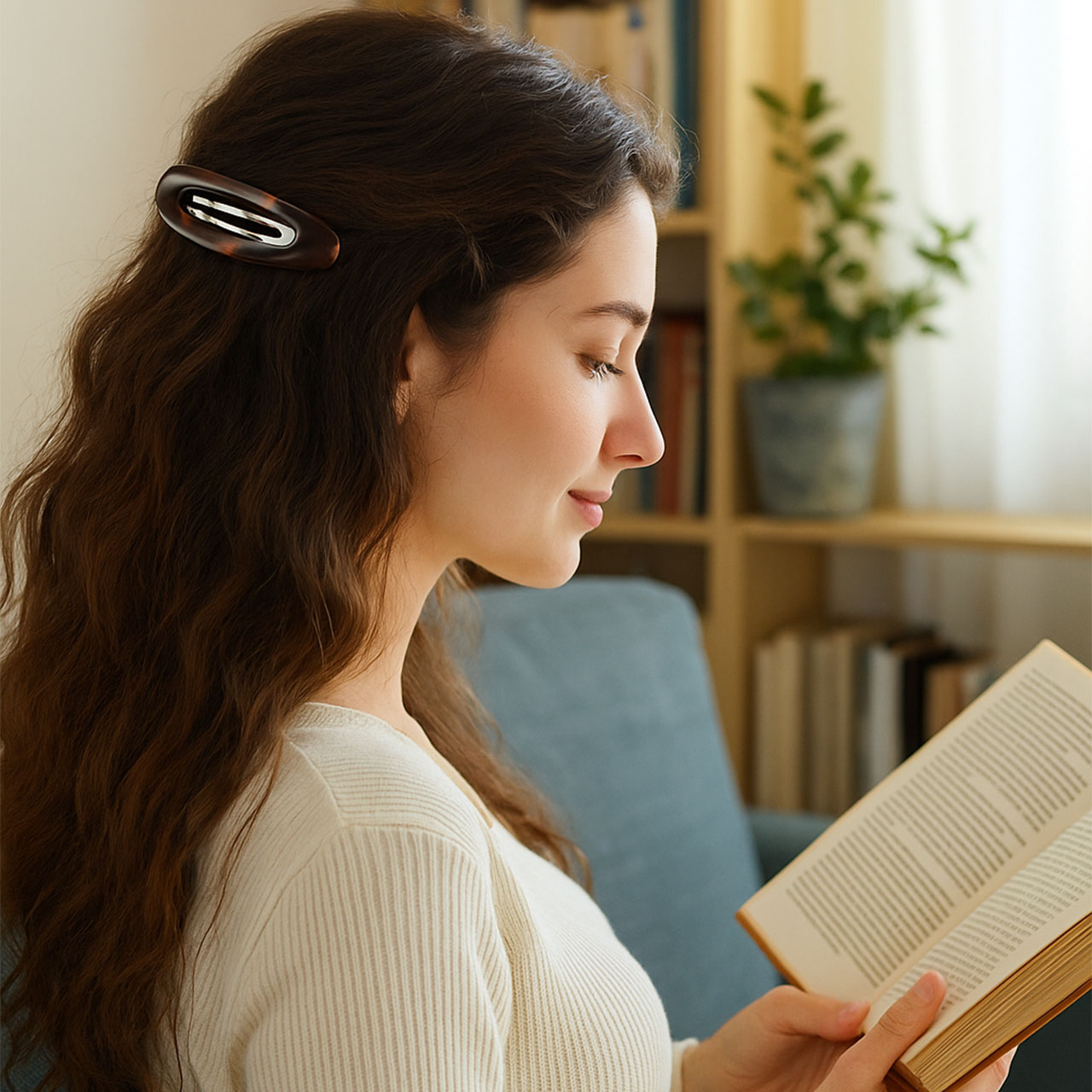 たっぷり留まる大きめヘアピン パッチンどめ 同色2本組 HR-B455