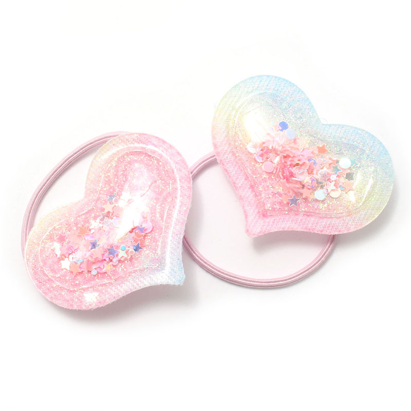 ヘアゴム オーロララメ ダイカット 星 ホログラム 2個セット C10-04