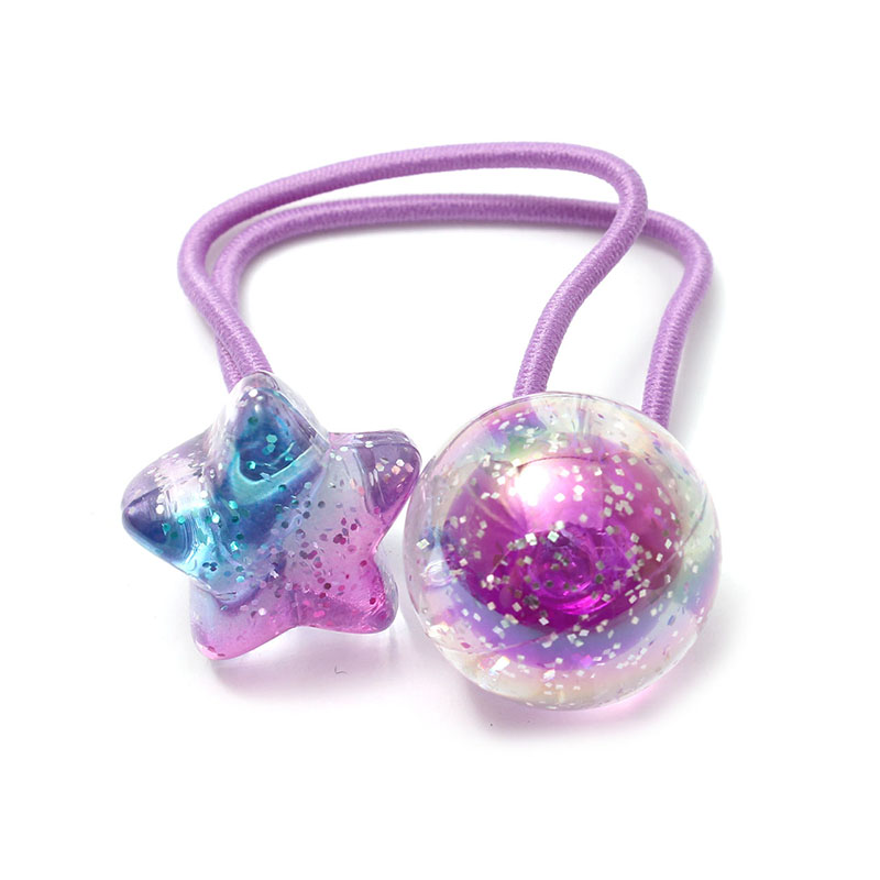 ヘアゴム キッズヘアゴム C25-103 スター ボール クリア ラメカラー