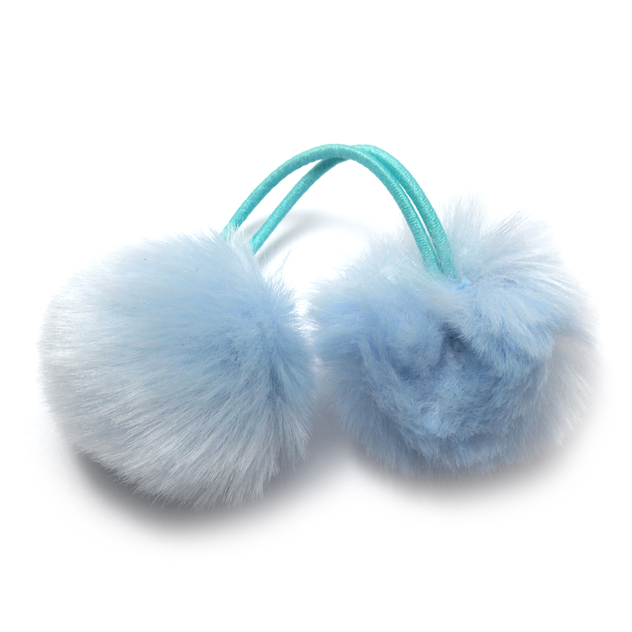 ヘアゴム フェイクファーぼんぼんポニー同色両付 I68- : アクセサリー