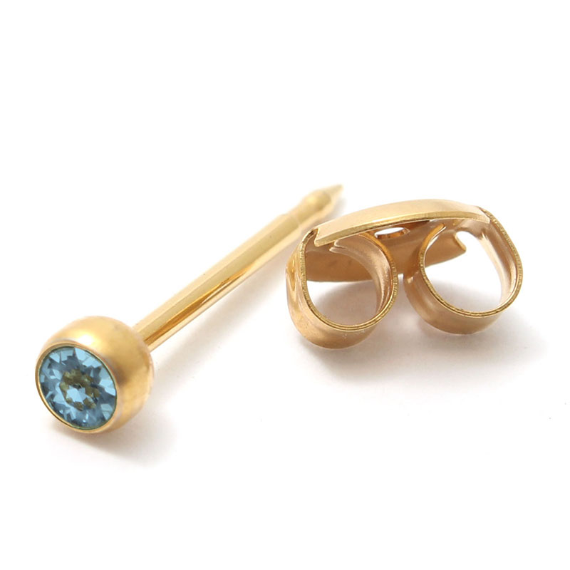 18k金色ビーズデザインピアス(片耳用) ピアス 片耳 丸玉ピアス K18 イエローゴールド 3.0mm 5.0mm 片方
