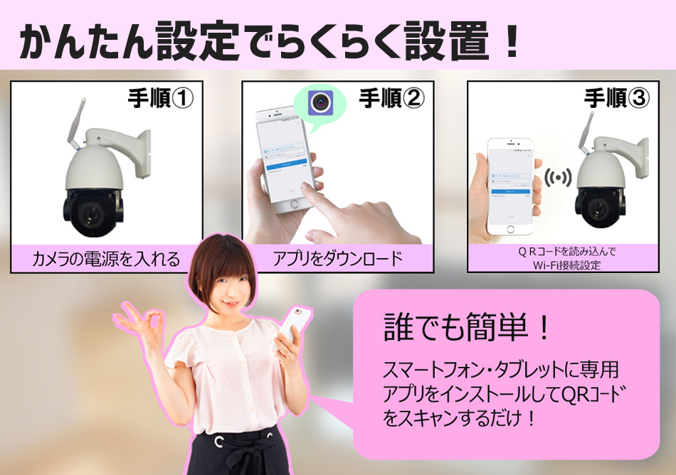 防犯カメラ ONVIF対応 Wifi接続 屋外 IP PTZカメラ 20倍光学ズーム 500