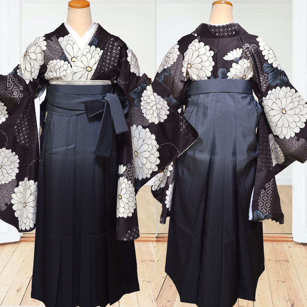 レンタル】 着物 ぼかし 袴 15点 セット 二尺袖 振袖 女性 卒業式 袴