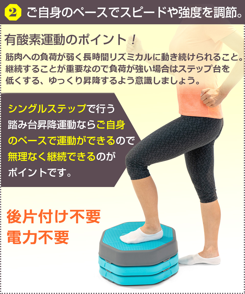 ィットネスクラブがつくった シングルステップ 踏み台昇降運動