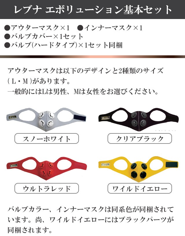 【新品】ReBNA Evolution レブナ エボリューション マスク/東急 ReBNA Evolution 鼻呼吸トレーニングマスク- 基本セット- 4タイプ | Defier