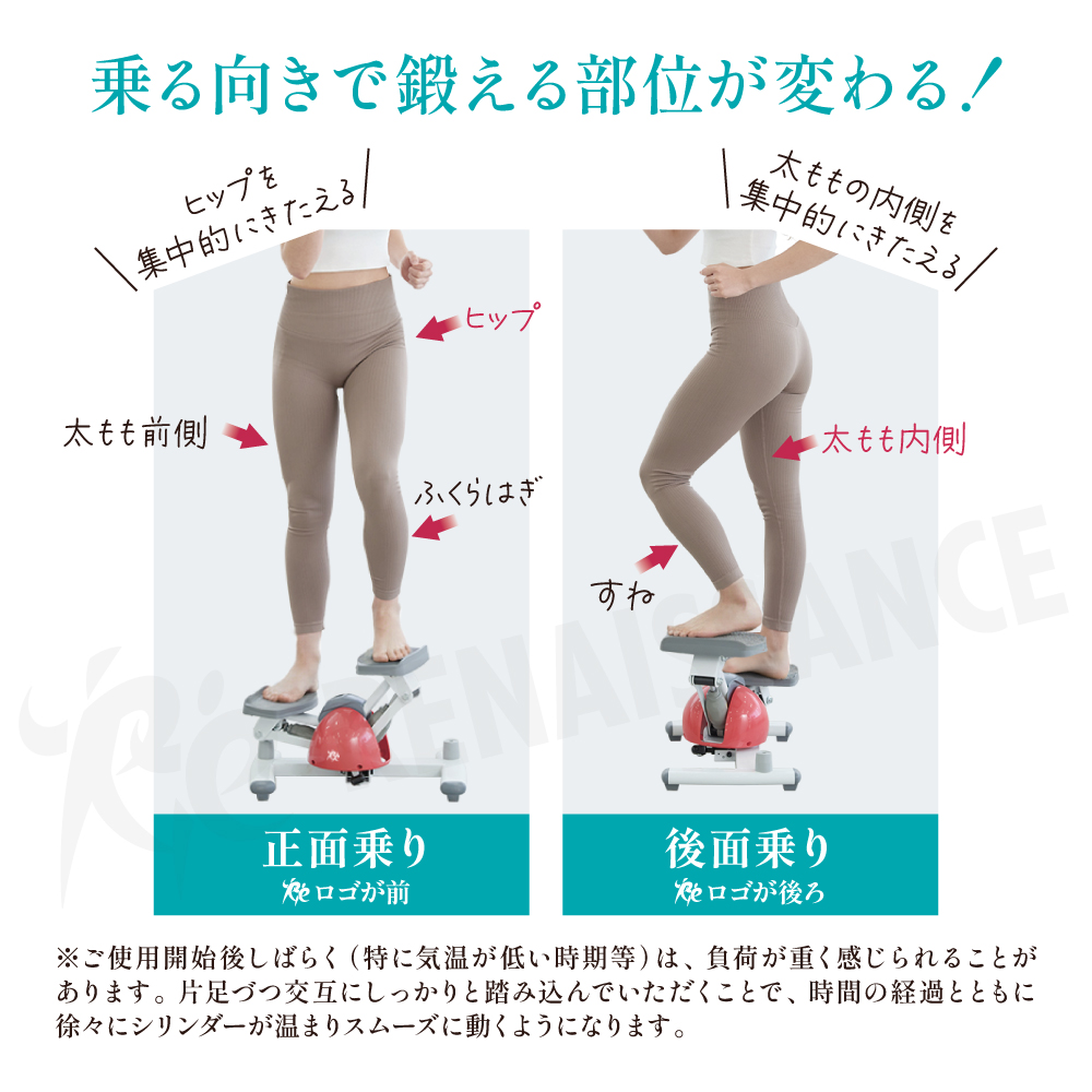 乗る向きで耐える部位が変わる