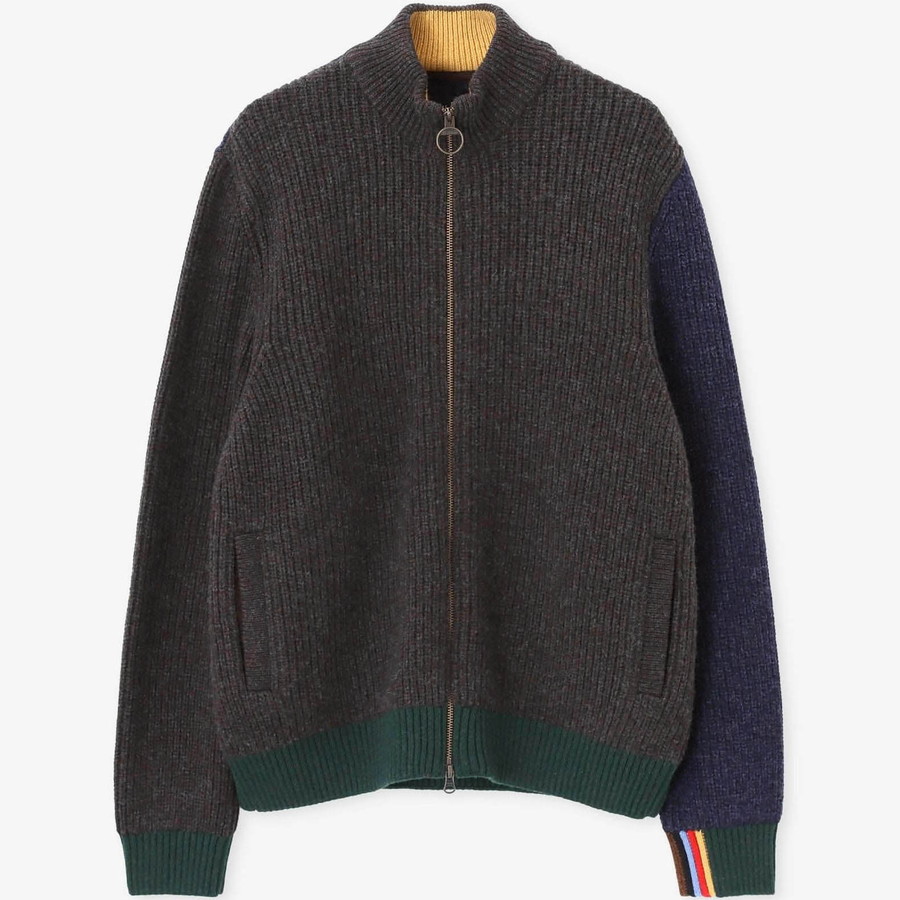 バブアー ポールスミス コラボ カーディガン Paul Smith Loves Barbour MKN1796 Gamefair Wool Cardigan ゲームフェア ウール ニット メンズ | Barbour | 01