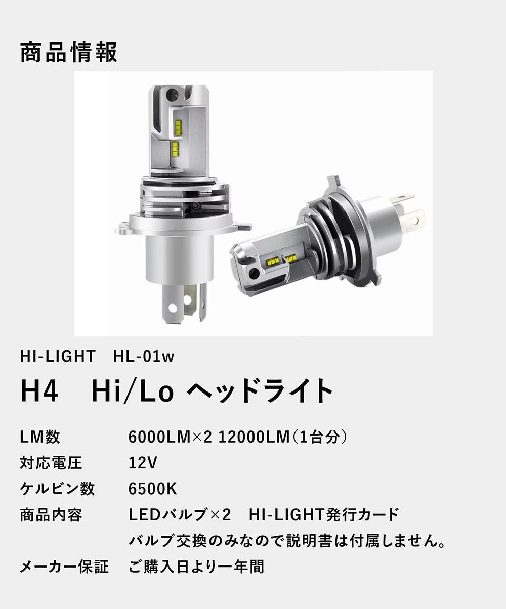 S321V/S331V / ハイゼットカーゴ LEDバルブ ヘッドライト LED H4