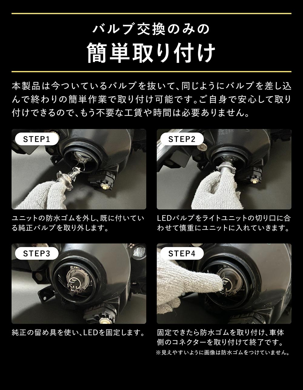 SUPAREE 一体型 H4 バイクledヘッドライト H4 Hi/Lo ledバルブ