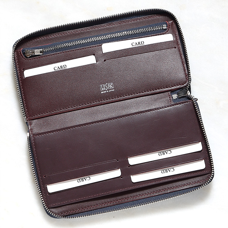 LE'SAC（レザック） 財布 長財布 デニム ブルー/青 8149 クロコダイル
