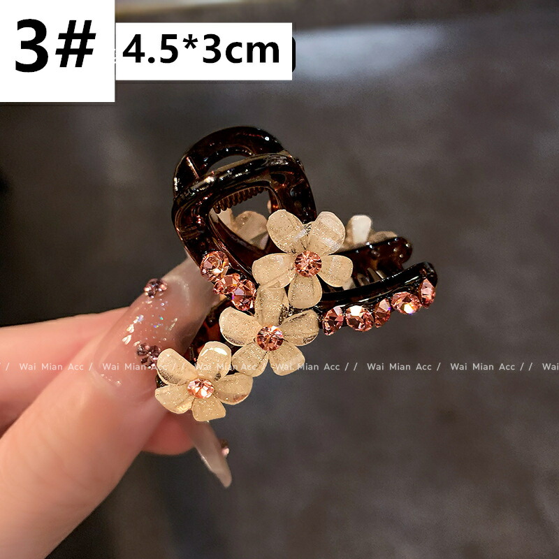 ヘアクリップ クリスタルフラワーミニバンスクリップ 新発売セール