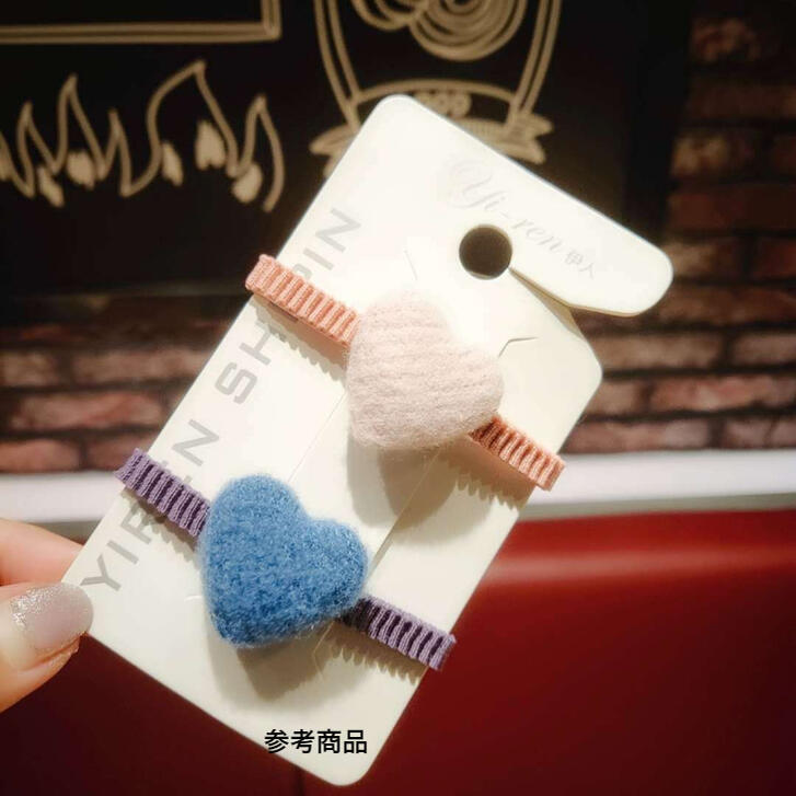 ヘアゴム 手作り風ぷっくりハートギザギザヘアゴム 大人 かわいい