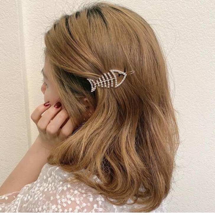 ヘアピン ラインストーンフィッシュボーンメタルヘアピン プチプラ