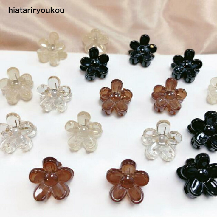 ヘアクリップ フラワーデザインミニミニバンスクリップ6個セット 送料