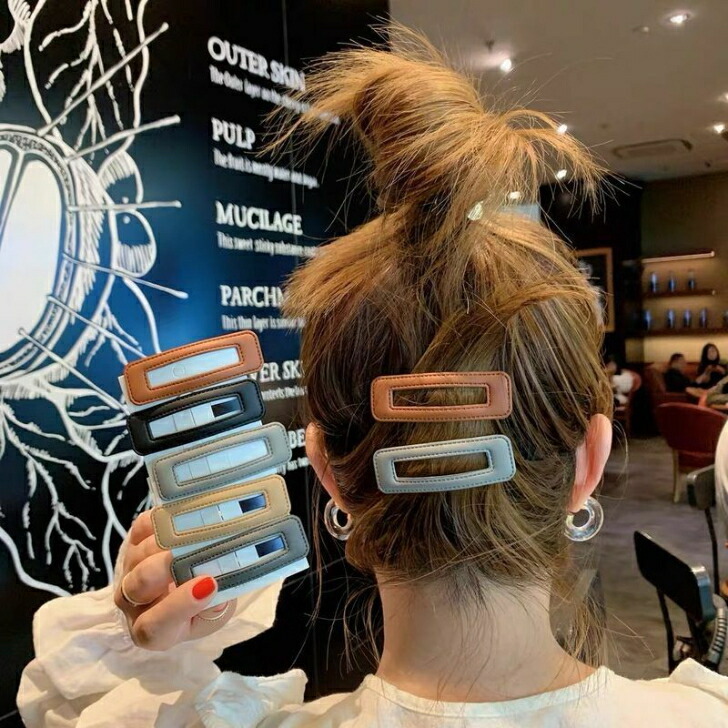 大人気 ヘアピン レザーデザインシックカラーヘアピン パッチンどめ tronadores.com