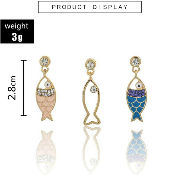 ピアス おさかなピアス3点セット片耳用 フィッシュ かわいい おとな 30