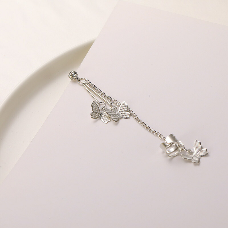 お値下げ不可❣️完売品❣️【新品・未使用】エテルナ／白蝶貝2WAYピアス／シルバー ピアス トリプルバタフライシルバーピアス 蝶 おとな かわいい