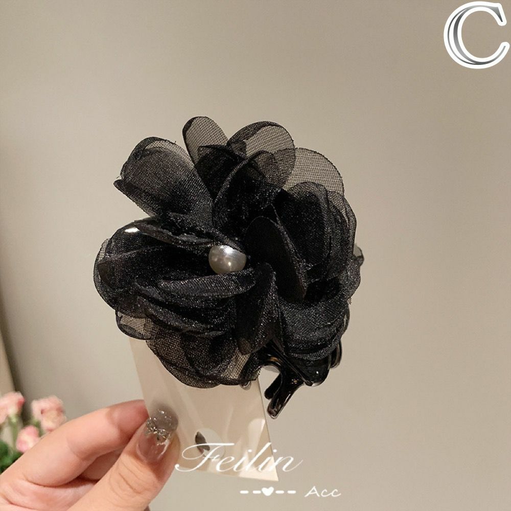 ヘアクリップ ビッグフラワーバンスクリップ 2タイプ2カラー おとな