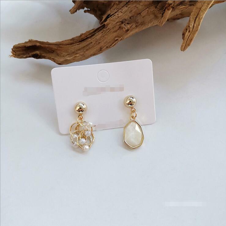 ピアス 5連リングフェイクジュエリーアシンメトリーピアス