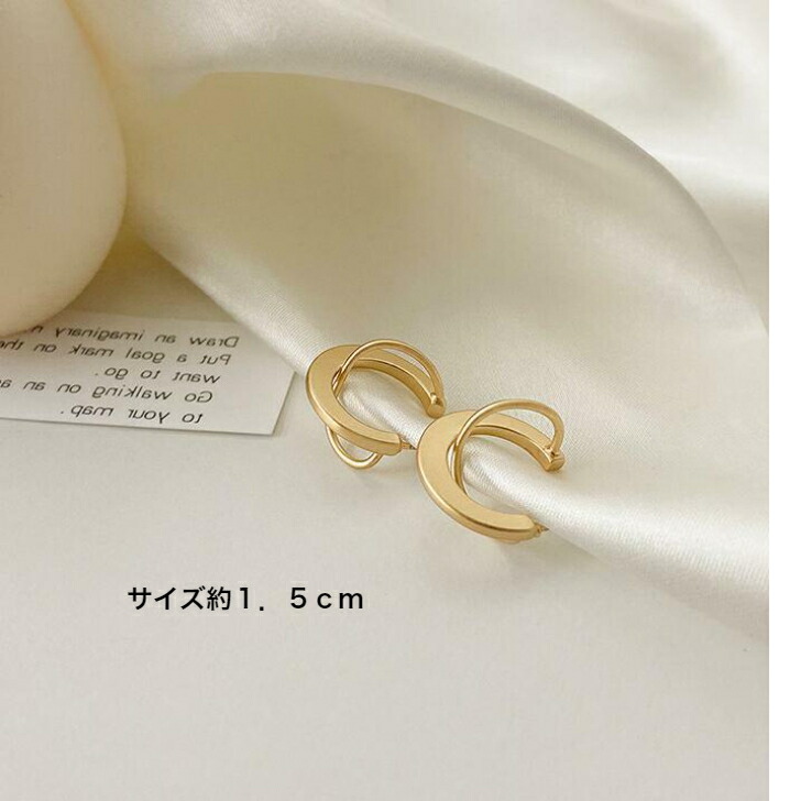 ピアス つや消しゴールドメタルデザインピアス 大人 かわいい