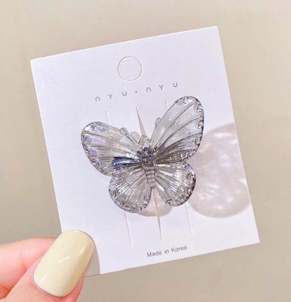 ヘアクリップ 同色2個セットプリズムバタフライデザインミニ