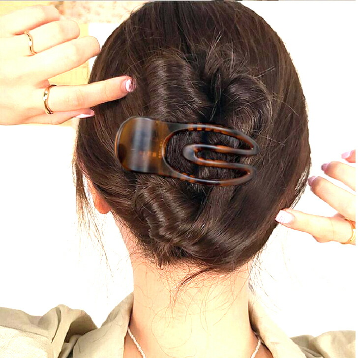 ヘアクリップ ボアクロウデザインブラウンカラーヘアクリップ おとな