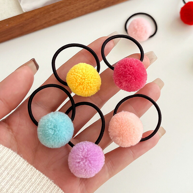 ヘアゴム 10色セットミニポンポンキッズヘアゴム 送料無料 かわいい