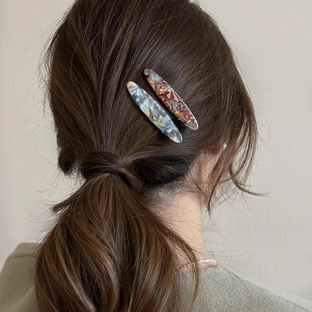ヘアクリップ レジン 細長オーバル ツートンミニ薔薇 大人可愛いヘアクリップ ヘアクリップ レジン 細長オーバル ミニミニ薔薇の大人可愛い