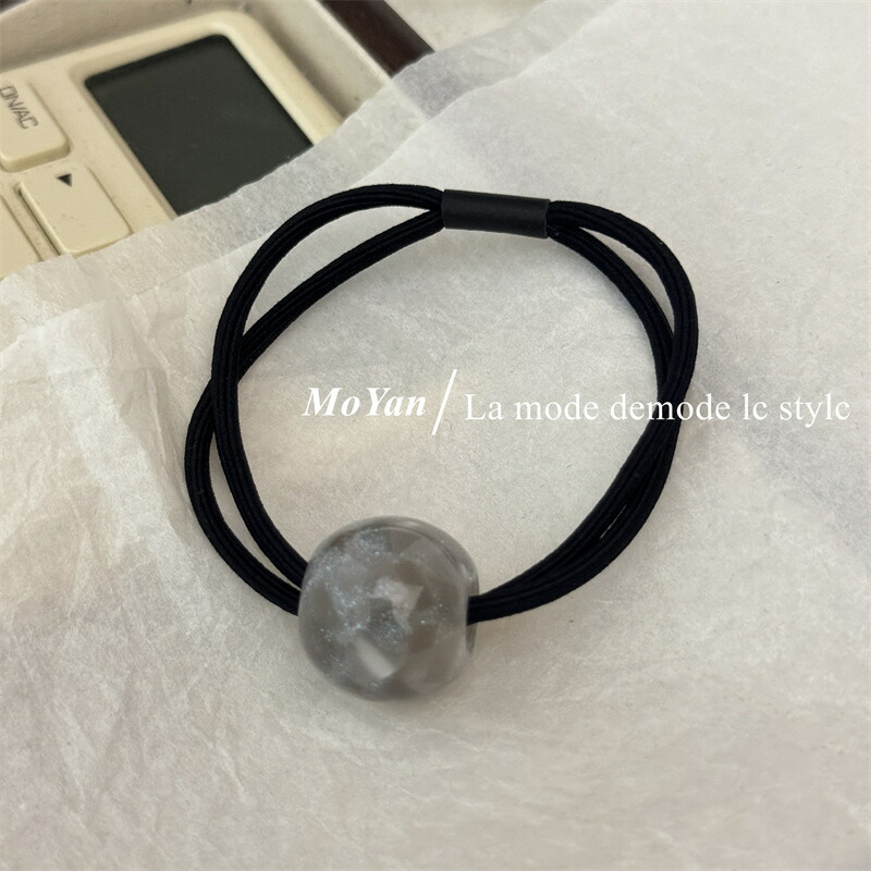 ヘアゴム 4色セットシャインビーズ2連ブラックヘアゴム 新発売セール