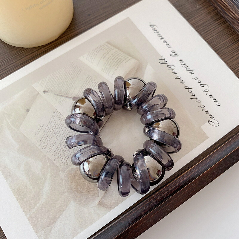 ヘアゴム 3色セットビーズinスプリングヘアゴム 新発売セール 大人