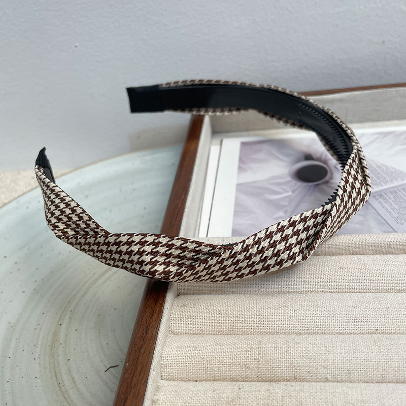 カチューシャ 千鳥格子ウエーブカチューシャ 新発売セール 大人