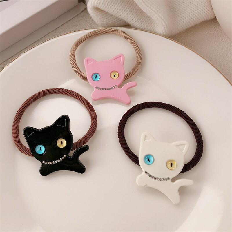 ヘアゴム 送料無料 猫 オッドアイ キャット リングゴム ［ねこ ネコ