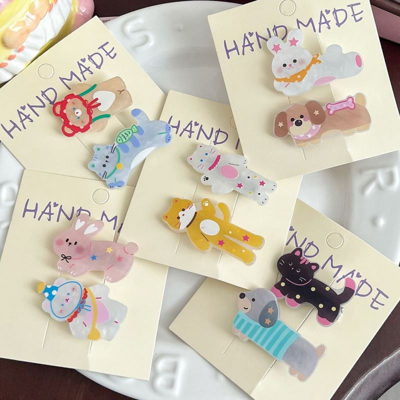昭和レトロ】 ヘアクリップ 送料無料 前髪クリップ 動物 アニマル