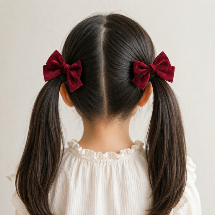 ヘアゴム りぼん スエード調リボンヘアゴム 送料無料 かわいい ヘア
