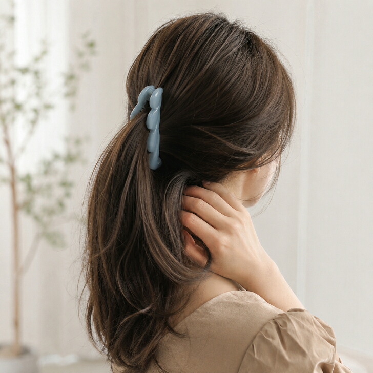 バナナクリップ 送料無料 しっかり留まる 大きめ ヘアクリップ 翡翠