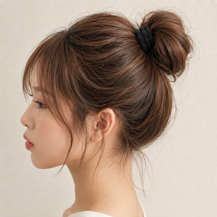 ヘアゴム 黒 6本セット ぷくぷく ヘアアクセサリー送料無料 大人っぽい